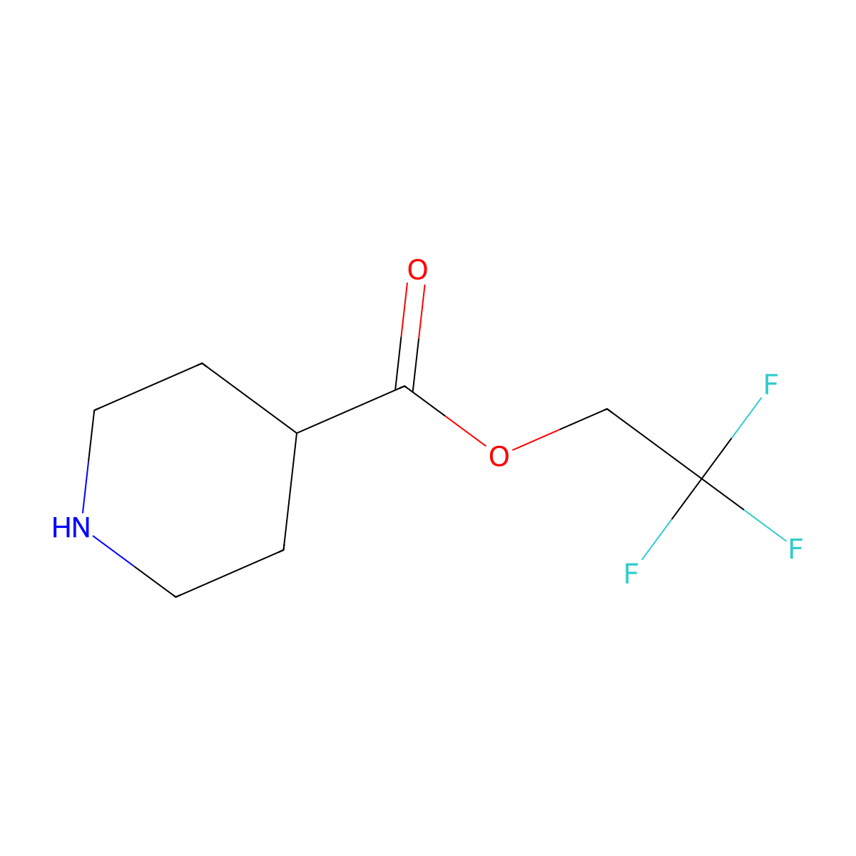 2,2,2-Trifluoroethyl piperidine-4-carboxylate molecular structure, CAS 2060062-26-0