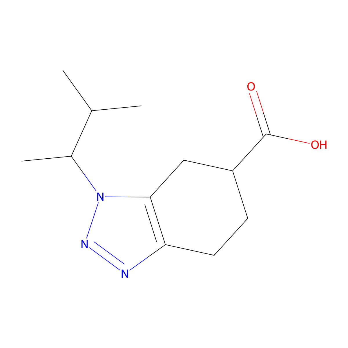 1-(3-Methylbutan-2-yl)-4,5,6,7-tetrahydro-1H-1,2,3-benzotriazole-6-carboxylic acid molecular structure, CAS 2060062-28-2