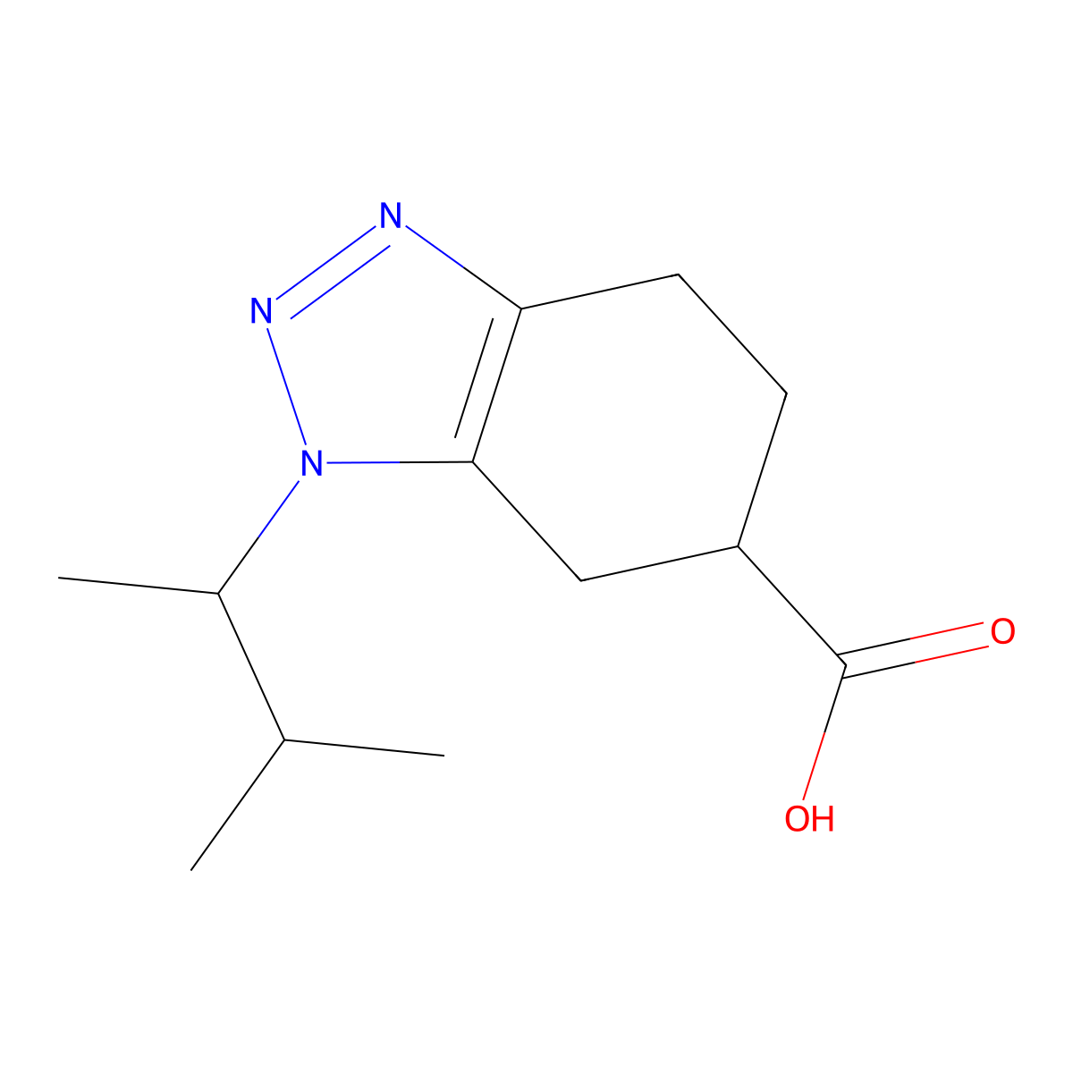 1-(3-Methylbutan-2-yl)-4,5,6,7-tetrahydro-1H-1,2,3-benzotriazole-6-carboxylic acid molecular structure, CAS 2060062-28-2
