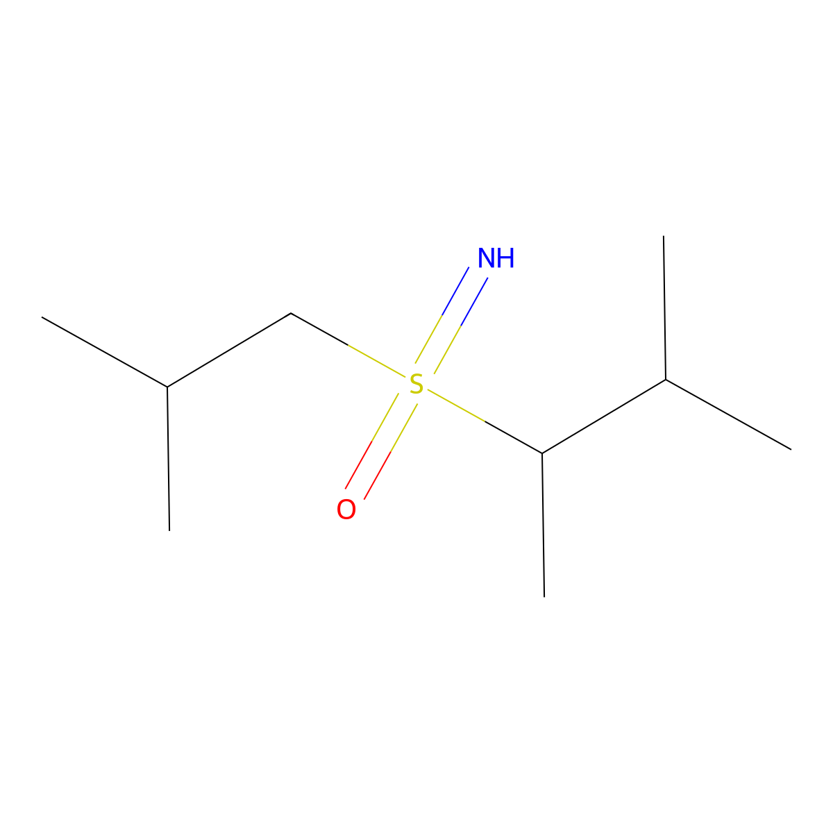 Imino(3-methylbutan-2-yl)(2-methylpropyl)-lambda6-sulfanone molecular structure, CAS 2060062-29-3