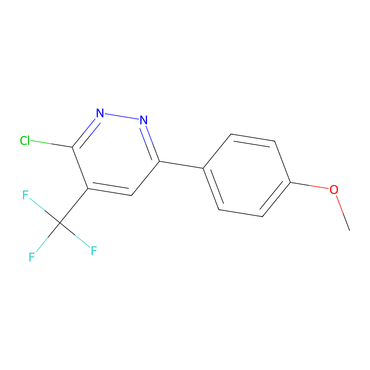 3-Chloro-6-(4-methoxyphenyl)-4-(trifluoromethyl)pyridazine molecular structure, CAS 2060062-38-4