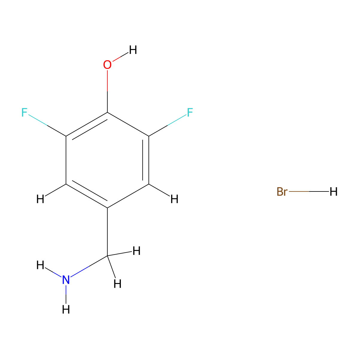 4-(Aminomethyl)-2,6-difluorophenol hydrobromide molecular structure, CAS 2060062-39-5