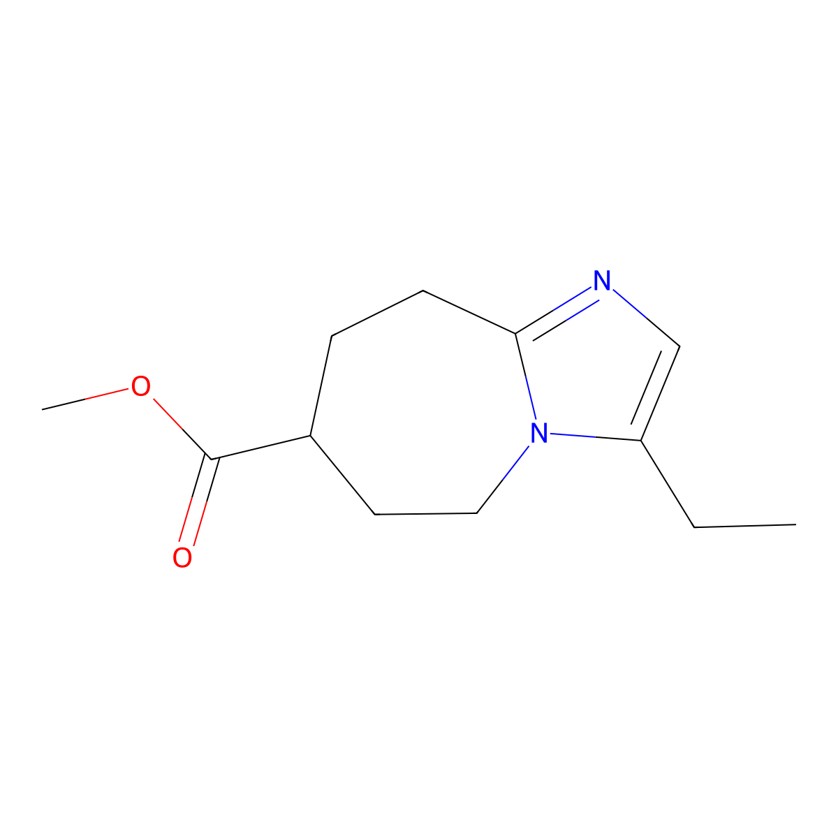 Methyl 3-ethyl-5H,6H,7H,8H,9H-imidazo[1,2-a]azepine-7-carboxylate molecular structure, CAS 2060062-45-3