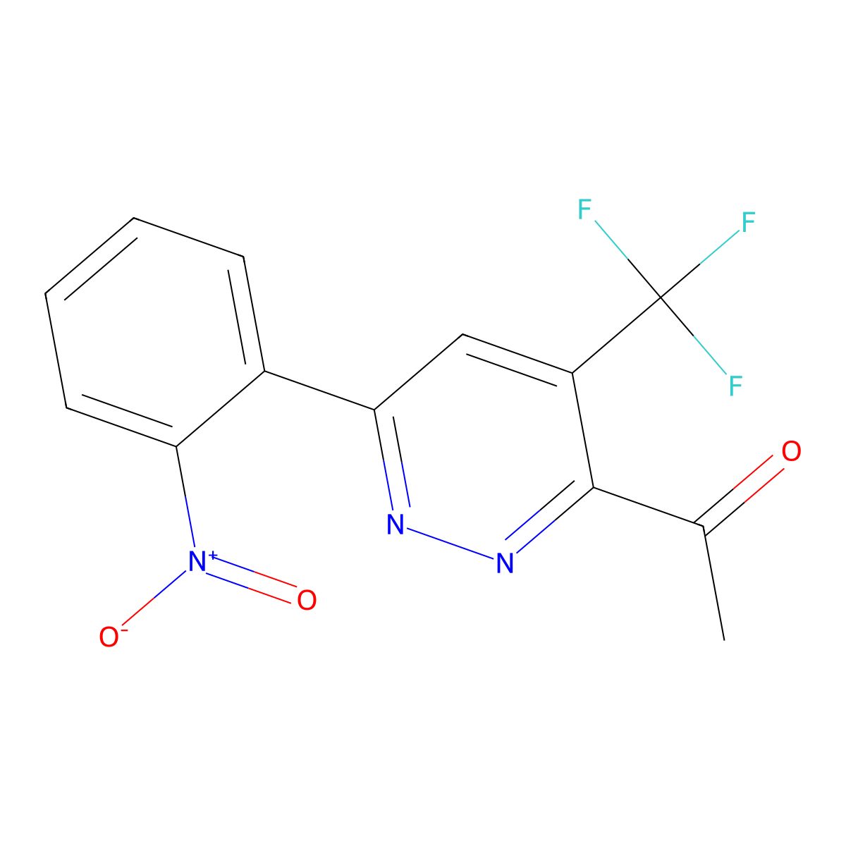 1-[6-(2-Nitrophenyl)-4-(trifluoromethyl)pyridazin-3-yl]ethan-1-one molecular structure, CAS 2060062-55-5