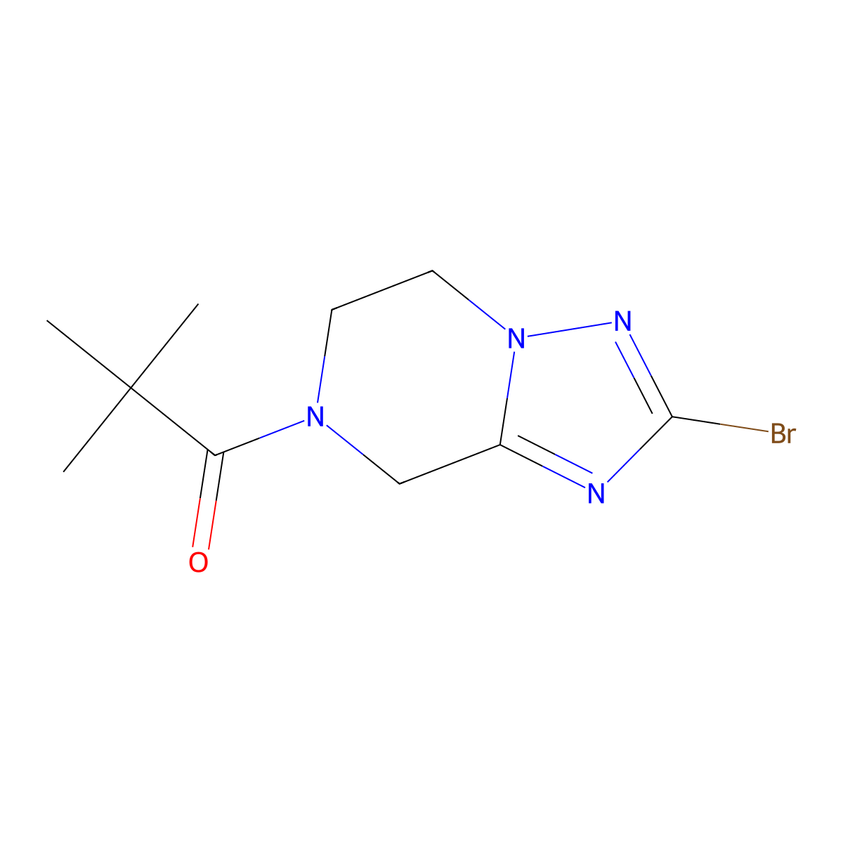 1-{2-bromo-5H,6H,7H,8H-[1,2,4]triazolo[1,5-a]pyrazin-7-yl}-2,2-dimethylpropan-1-one molecular structure, CAS 2060062-56-6