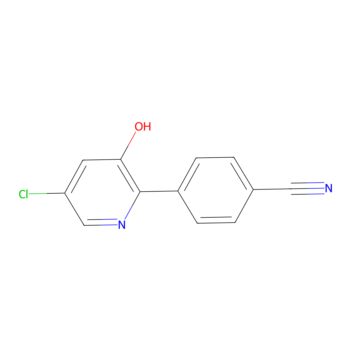 4-(5-Chloro-3-hydroxypyridin-2-yl)benzonitrile molecular structure, CAS 2060062-62-4