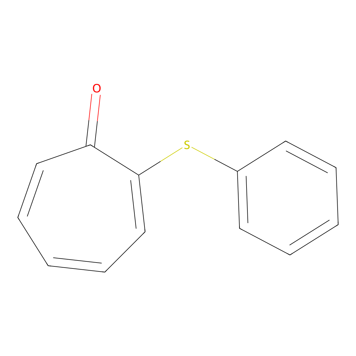 2-(Phenylsulfanyl)cyclohepta-2,4,6-trien-1-one molecular structure, CAS 2060062-66-8