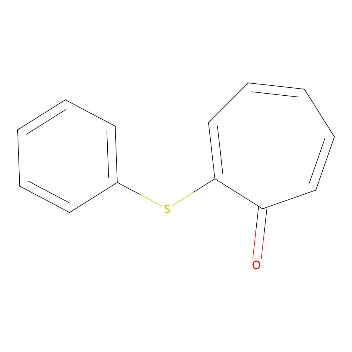 2-(Phenylsulfanyl)cyclohepta-2,4,6-trien-1-one molecular structure, CAS 2060062-66-8