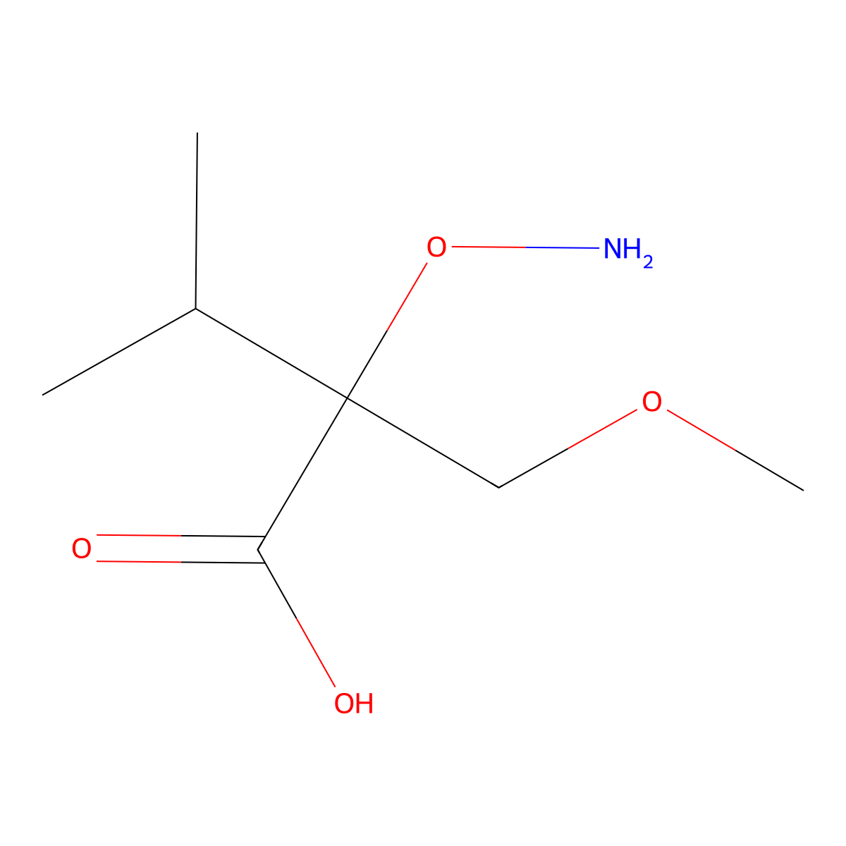 2-(Aminooxy)-2-(methoxymethyl)-3-methylbutanoic acid molecular structure, CAS 2060062-68-0
