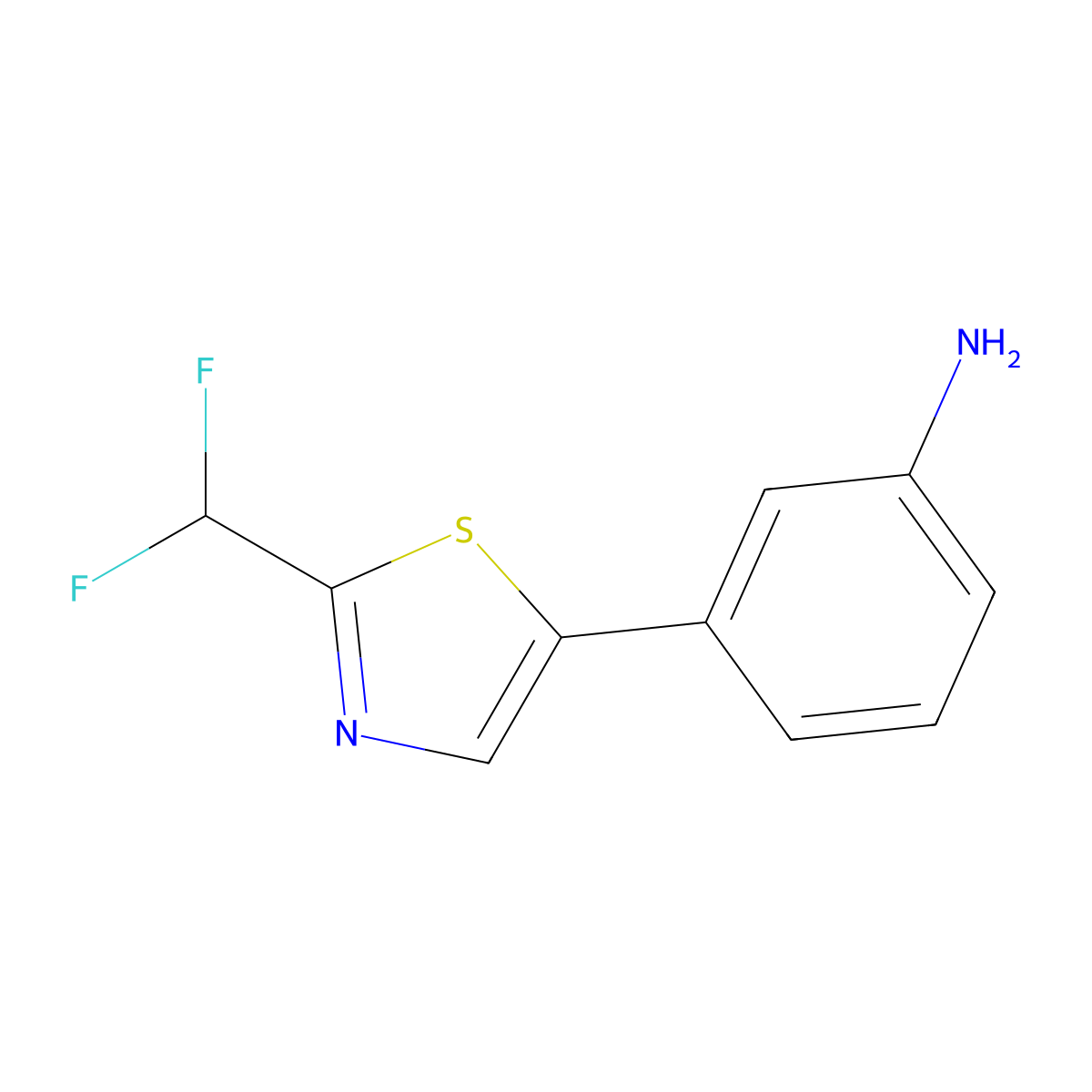 3-[2-(Difluoromethyl)-1,3-thiazol-5-yl]aniline molecular structure, CAS 2060062-69-1