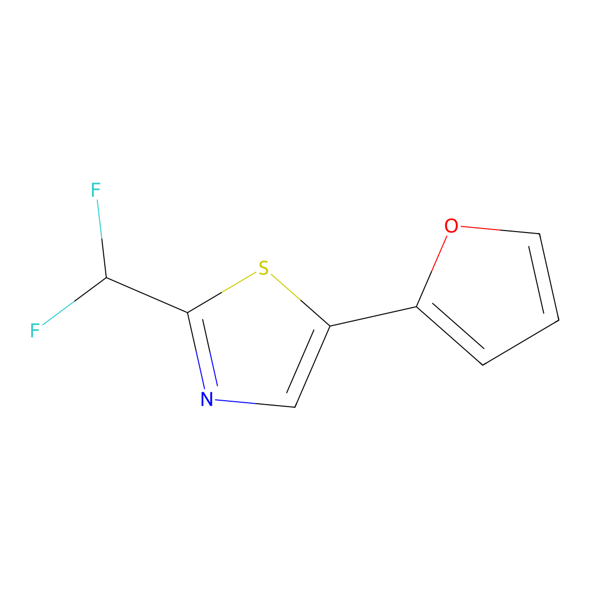 2-(Difluoromethyl)-5-(furan-2-yl)-1,3-thiazole molecular structure, CAS 2060062-75-9