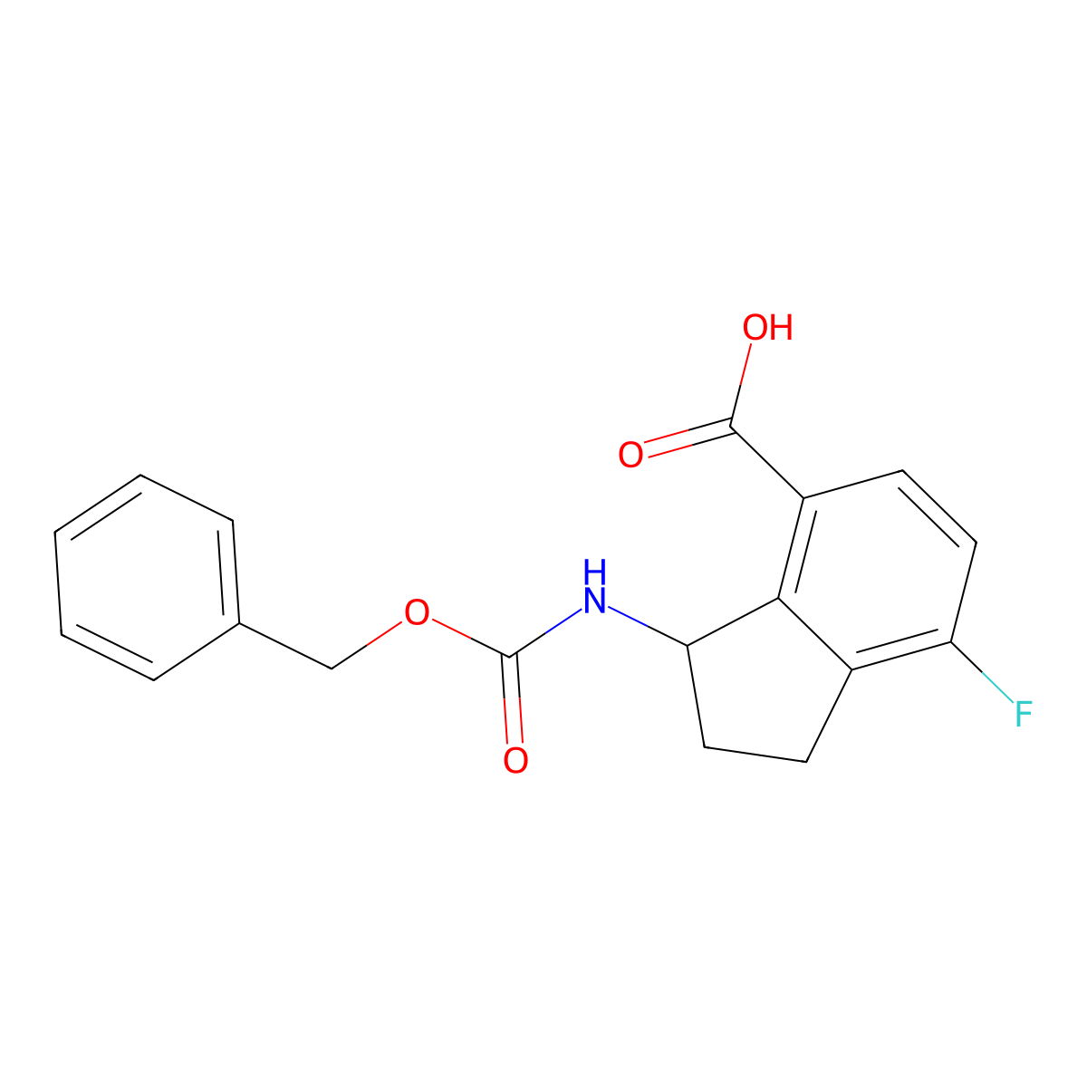 3-{[(benzyloxy)carbonyl]amino}-7-fluoro-2,3-dihydro-1H-indene-4-carboxylic acid molecular structure, CAS 2060062-77-1