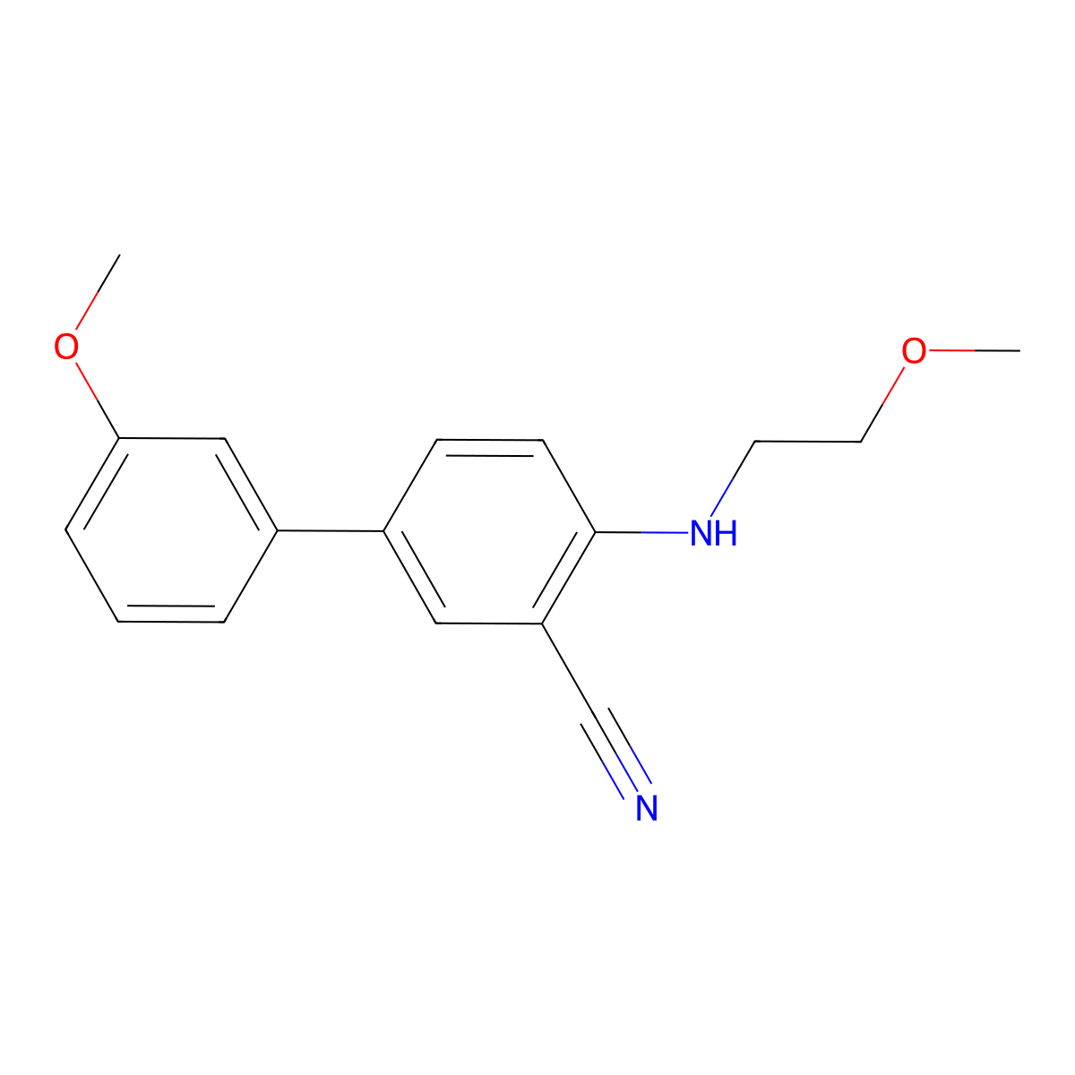 3'-Methoxy-4-[(2-methoxyethyl)amino]-[1,1'-biphenyl]-3-carbonitrile molecular structure, CAS 2060062-78-2