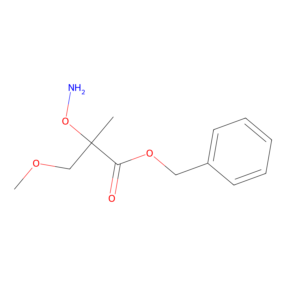 Benzyl 2-(aminooxy)-3-methoxy-2-methylpropanoate molecular structure, CAS 2060062-79-3