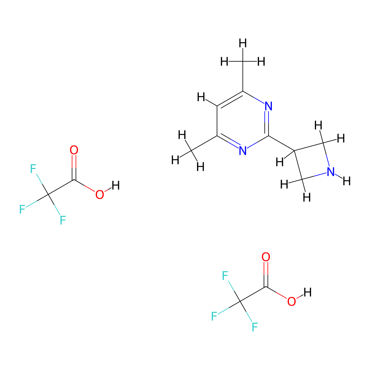 2-(Azetidin-3-yl)-4,6-dimethylpyrimidine; bis(trifluoroacetic acid) molecular structure, CAS 2060062-87-3