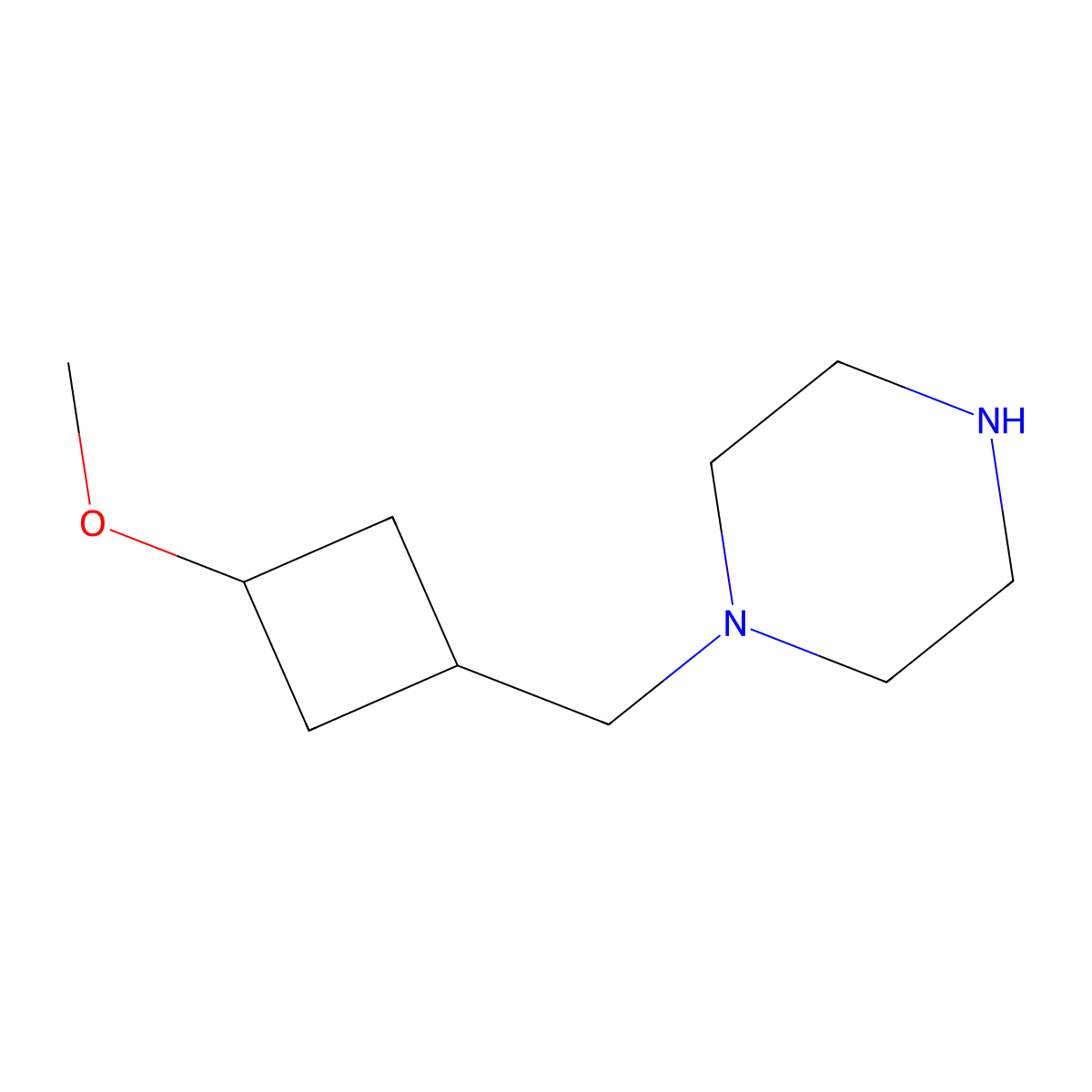 1-[(3-Methoxycyclobutyl)methyl]piperazine molecular structure, CAS 2060062-88-4