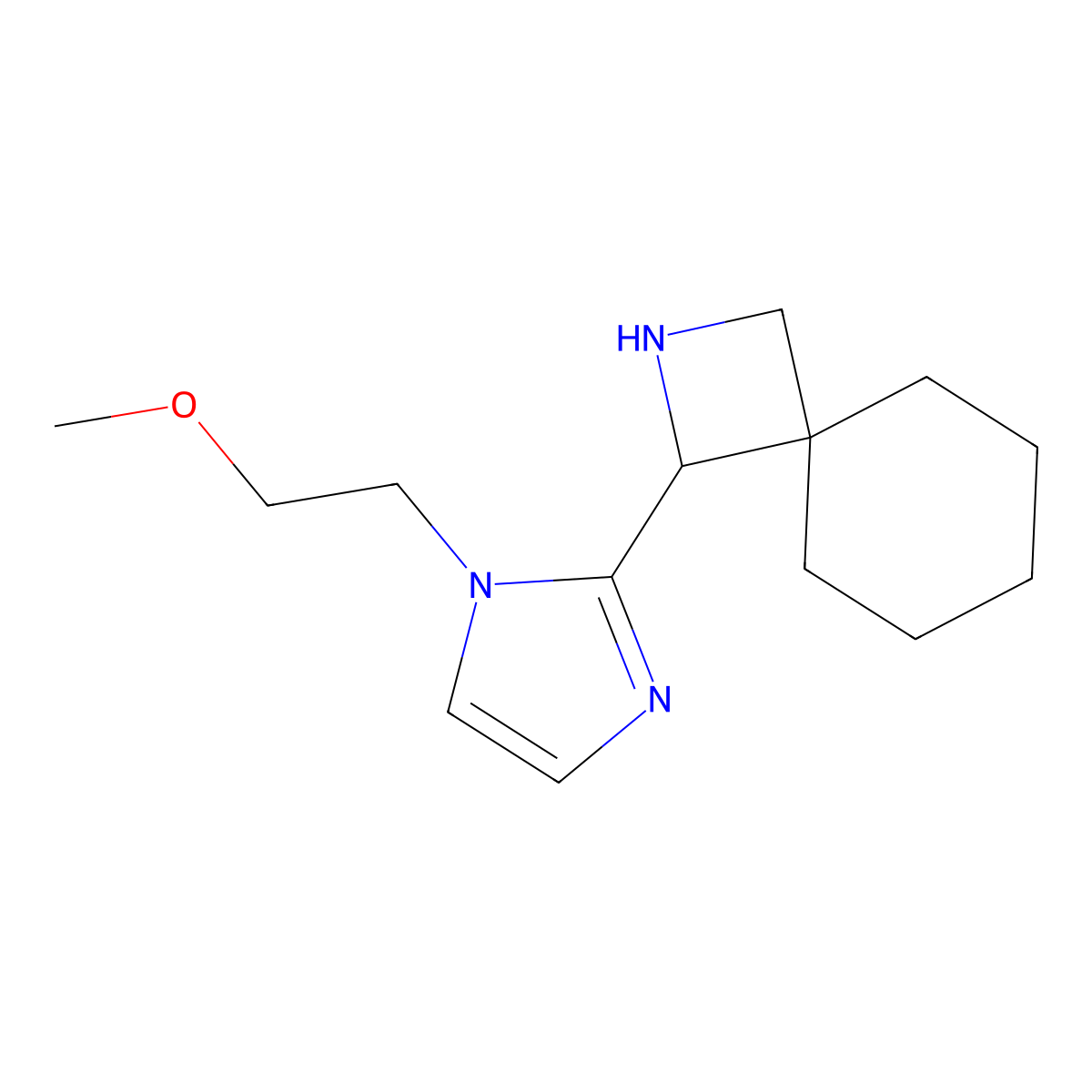 1-[1-(2-Methoxyethyl)-1H-imidazol-2-yl]-2-azaspiro[3.5]nonane molecular structure, CAS 2060062-96-4
