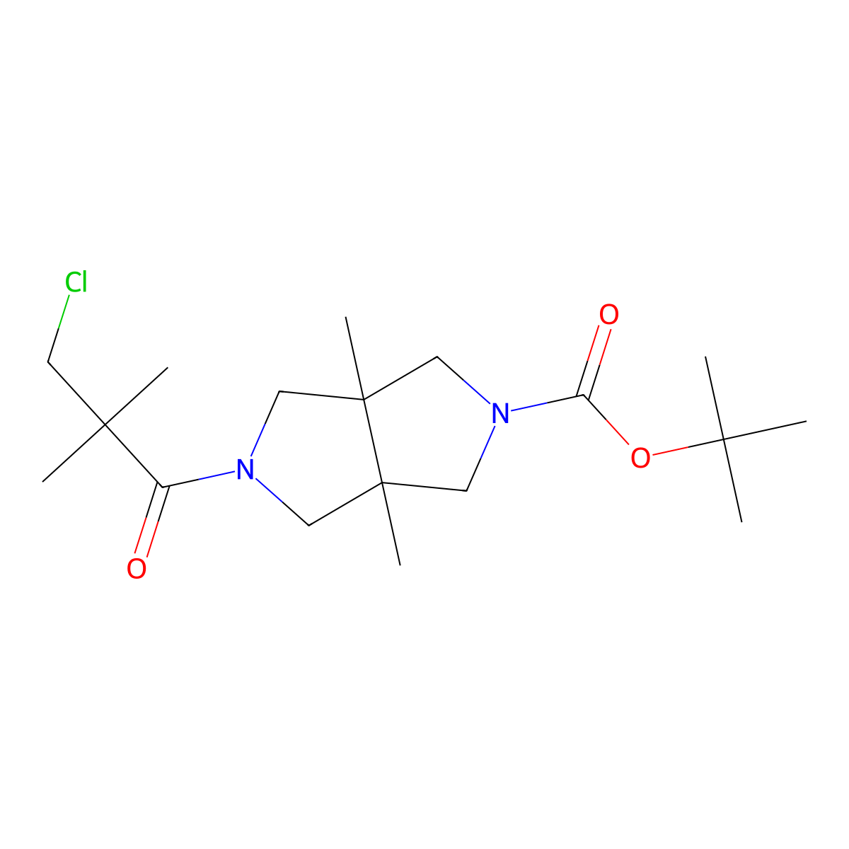 tert-Butyl 5-(3-chloro-2,2-dimethylpropanoyl)-3a,6a-dimethyl-octahydropyrrolo[3,4-c]pyrrole-2-carboxylate molecular structure, CAS 2060063-14-9