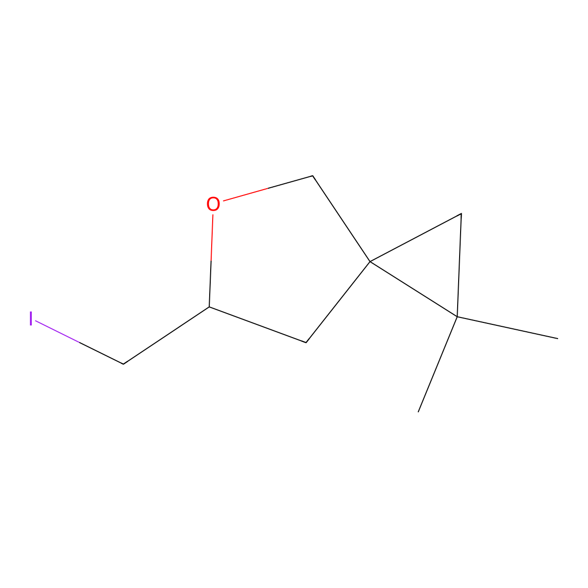 6-(Iodomethyl)-1,1-dimethyl-5-oxaspiro[2.4]heptane molecular structure, CAS 2060063-18-3