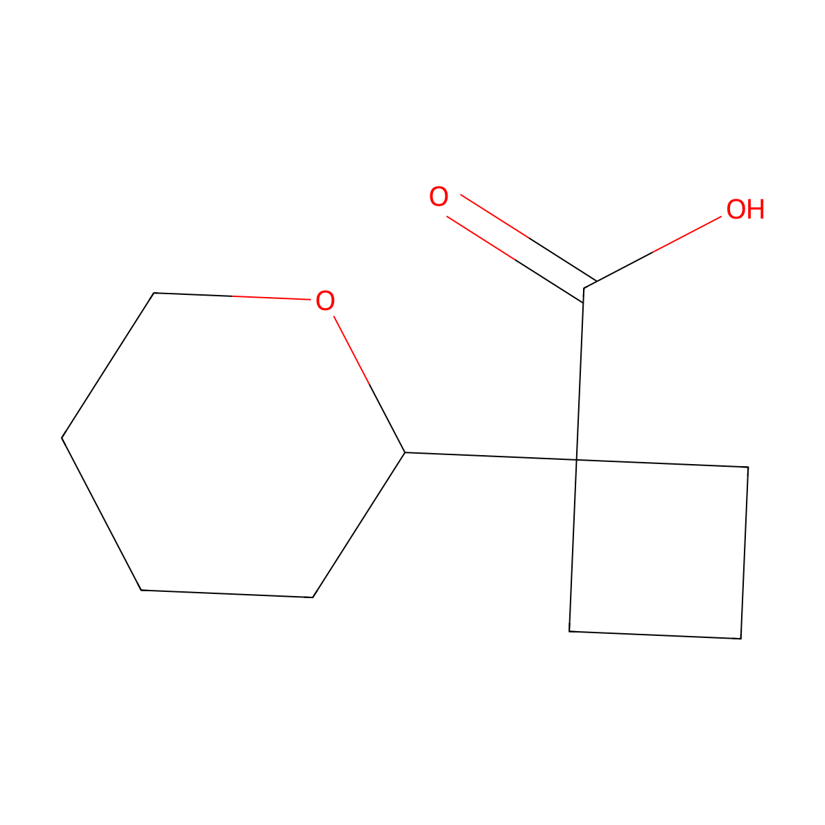 1-(Oxan-2-yl)cyclobutane-1-carboxylic acid molecular structure, CAS 2060063-21-8