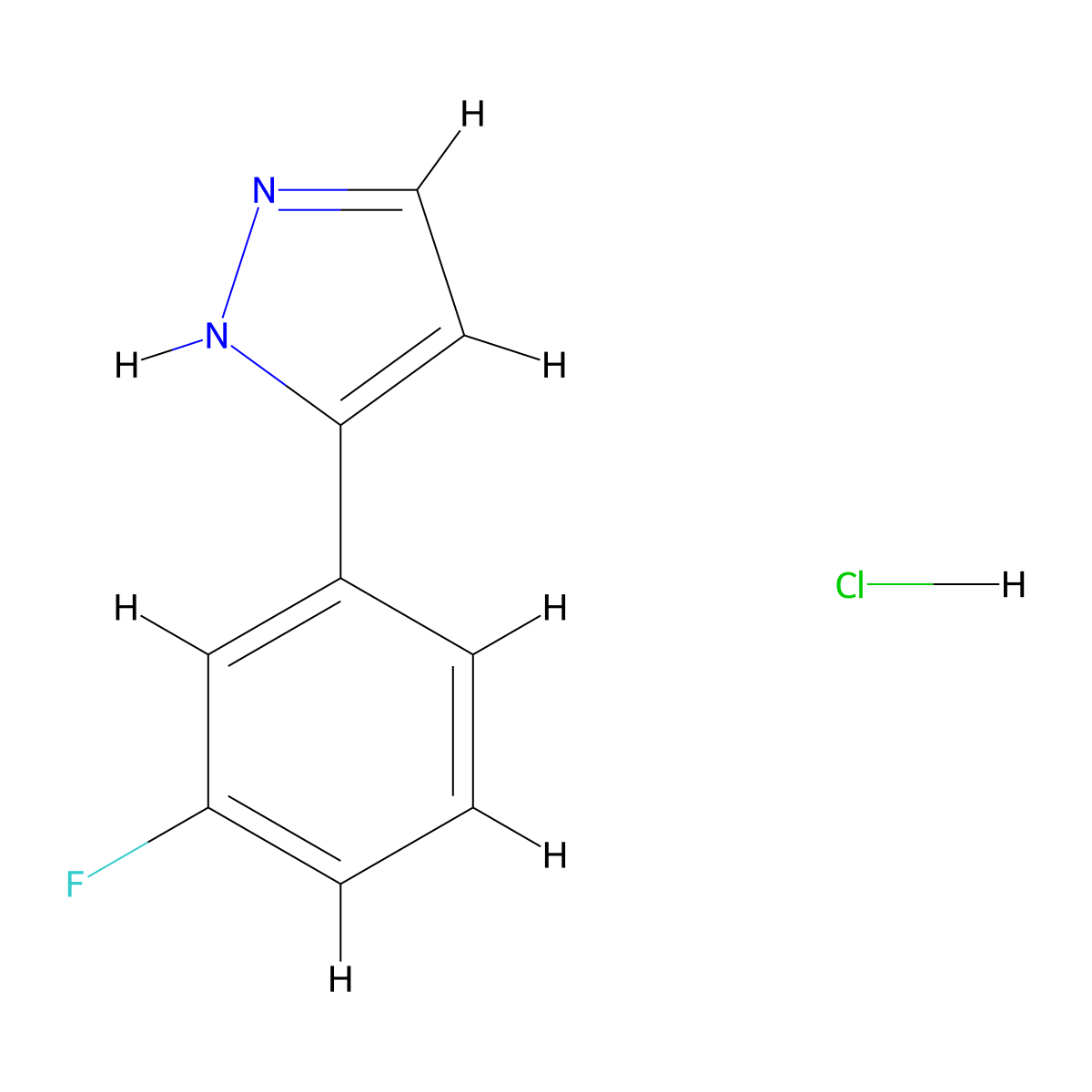 3-(3-fluorophenyl)-1H-pyrazole hydrochloride molecular structure, CAS 2060063-22-9