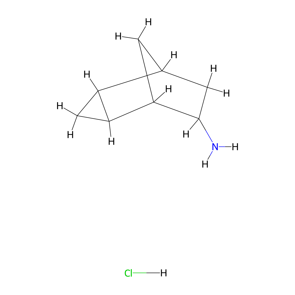 Tricyclo(3.2.1.0,2,4)octan-6-amine hydrochloride molecular structure, CAS 2060063-23-0