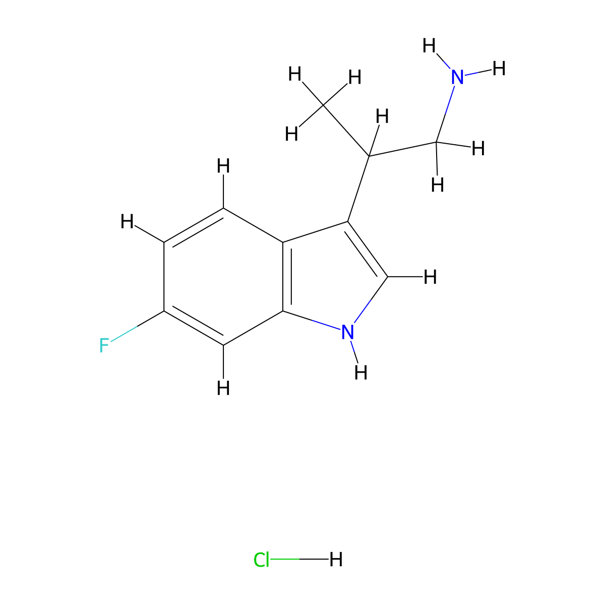 2-(6-fluoro-1H-indol-3-yl)propan-1-amine hydrochloride molecular structure, CAS 2060063-30-9