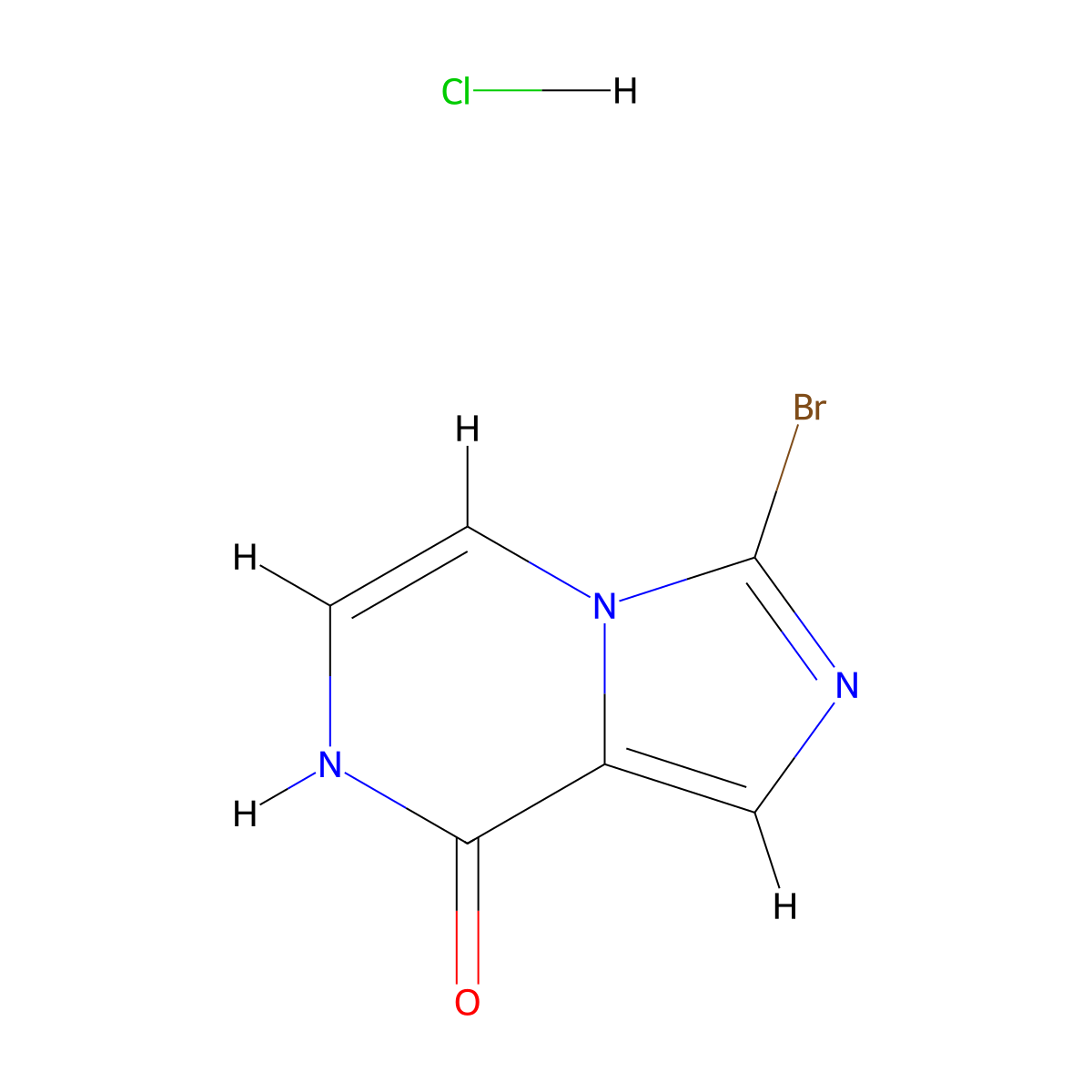 3-bromo-7H,8H-imidazo(1,5-a)pyrazin-8-one hydrochloride molecular structure, CAS 2060063-35-4