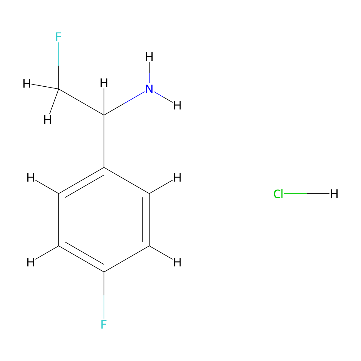 2-Fluoro-1-(4-fluorophenyl)ethan-1-amine hydrochloride molecular structure, CAS 2060063-36-5