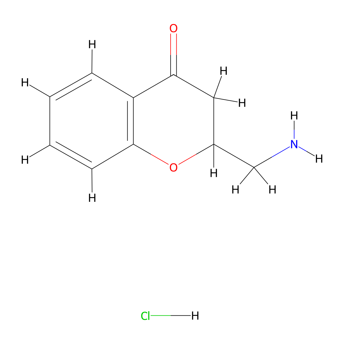 2-(aminomethyl)-3,4-dihydro-2H-1-benzopyran-4-one hydrochloride molecular structure, CAS 2060063-37-6