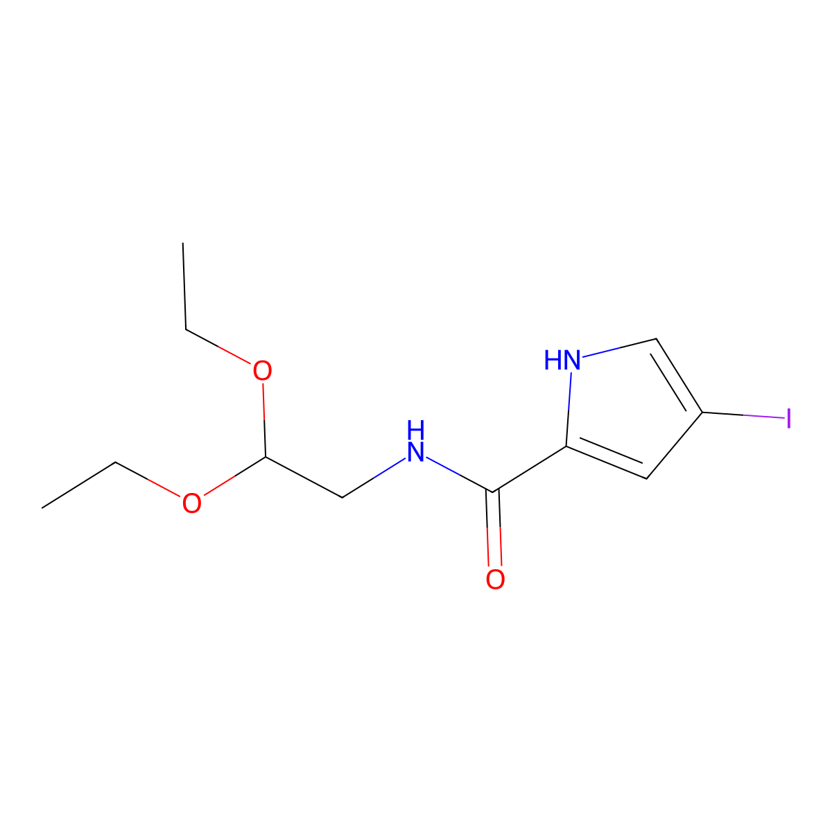 N-(2,2-diethoxyethyl)-4-iodo-1H-pyrrole-2-carboxamide molecular structure, CAS 2060063-38-7