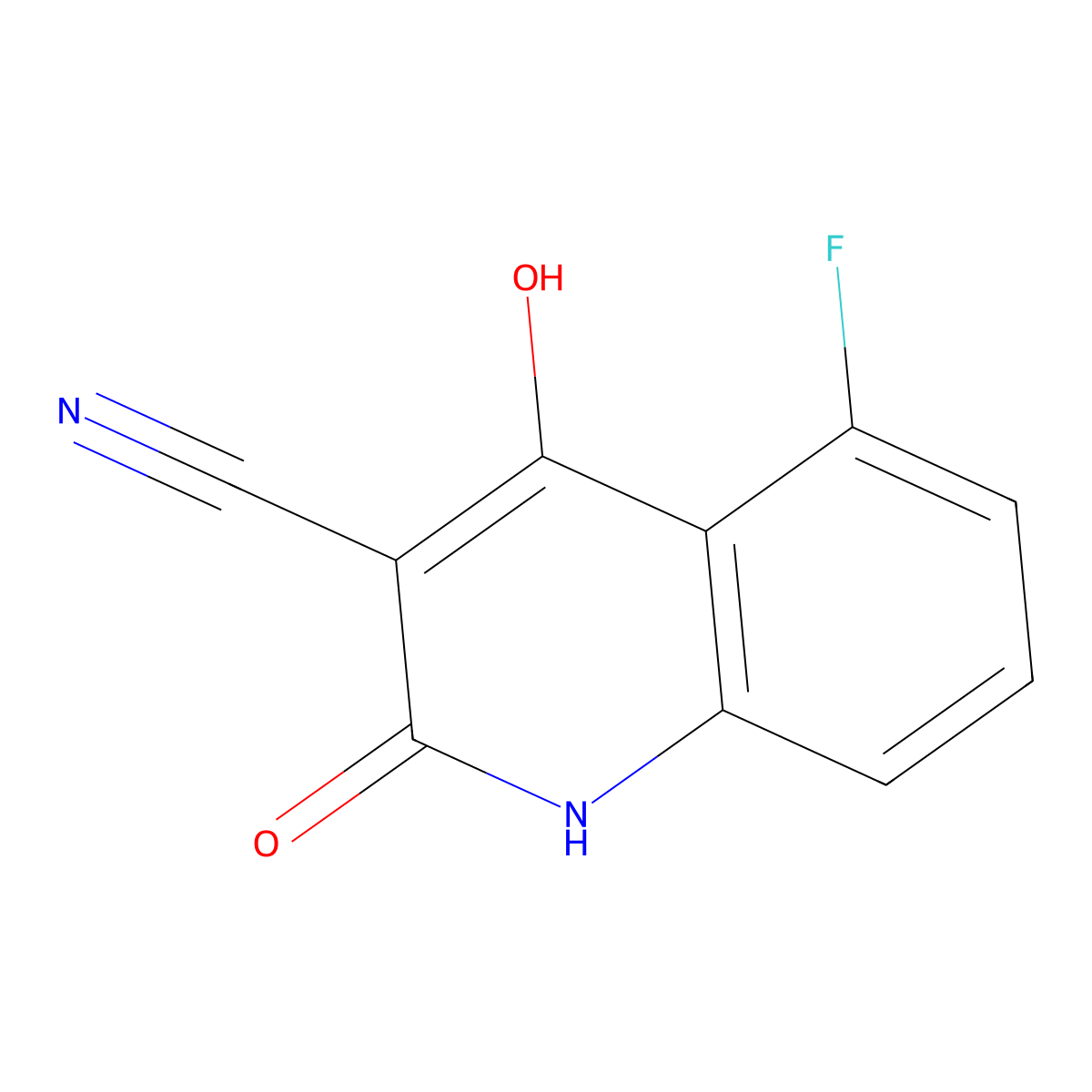 5-Fluoro-2,4-dihydroxyquinoline-3-carbonitrile molecular structure, CAS 2060063-46-7