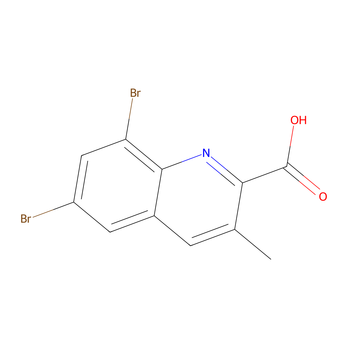 6,8-Dibromo-3-methylquinoline-2-carboxylic acid molecular structure, CAS 2060063-48-9