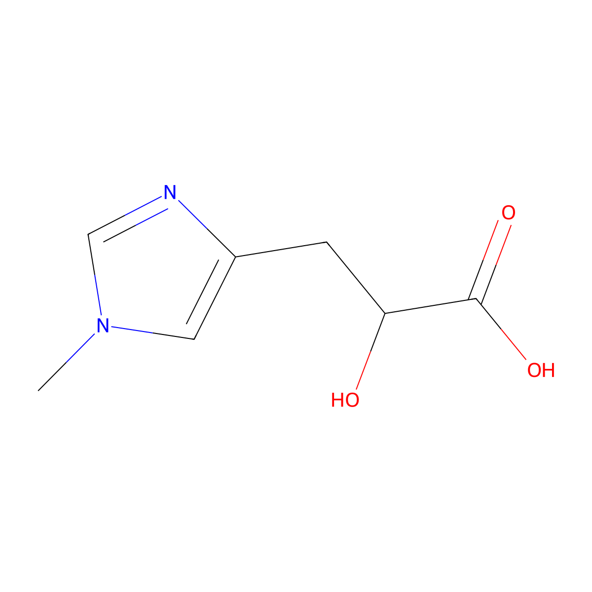 2-hydroxy-3-(1-methyl-1H-imidazol-4-yl)propanoic acid molecular structure, CAS 2060063-55-8