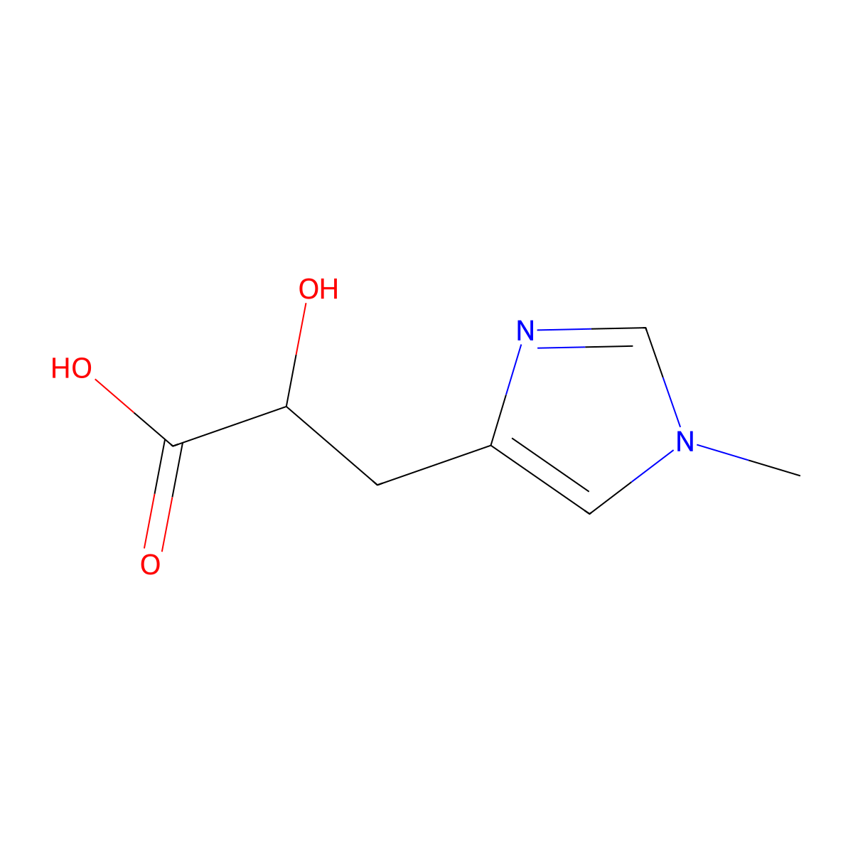 2-hydroxy-3-(1-methyl-1H-imidazol-4-yl)propanoic acid molecular structure, CAS 2060063-55-8
