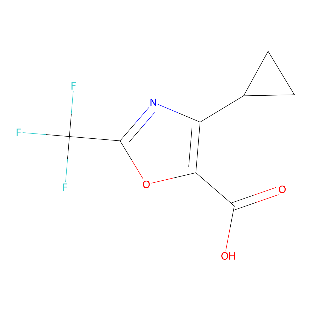 4-Cyclopropyl-2-(trifluoromethyl)-1,3-oxazole-5-carboxylic acid molecular structure, CAS 2060063-59-2