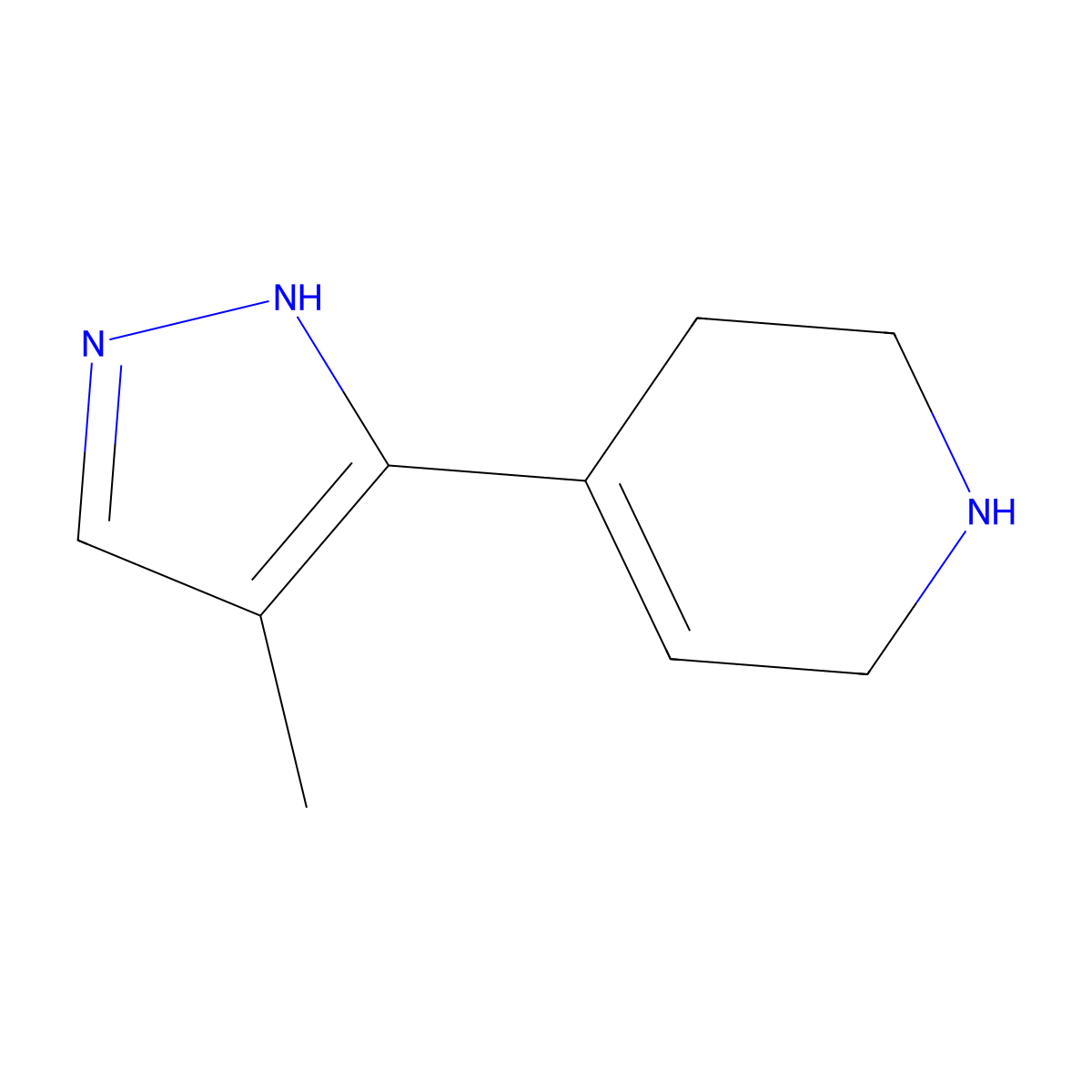 4-(4-Methyl-1H-pyrazol-3-yl)-1,2,3,6-tetrahydropyridine molecular structure, CAS 2060063-63-8
