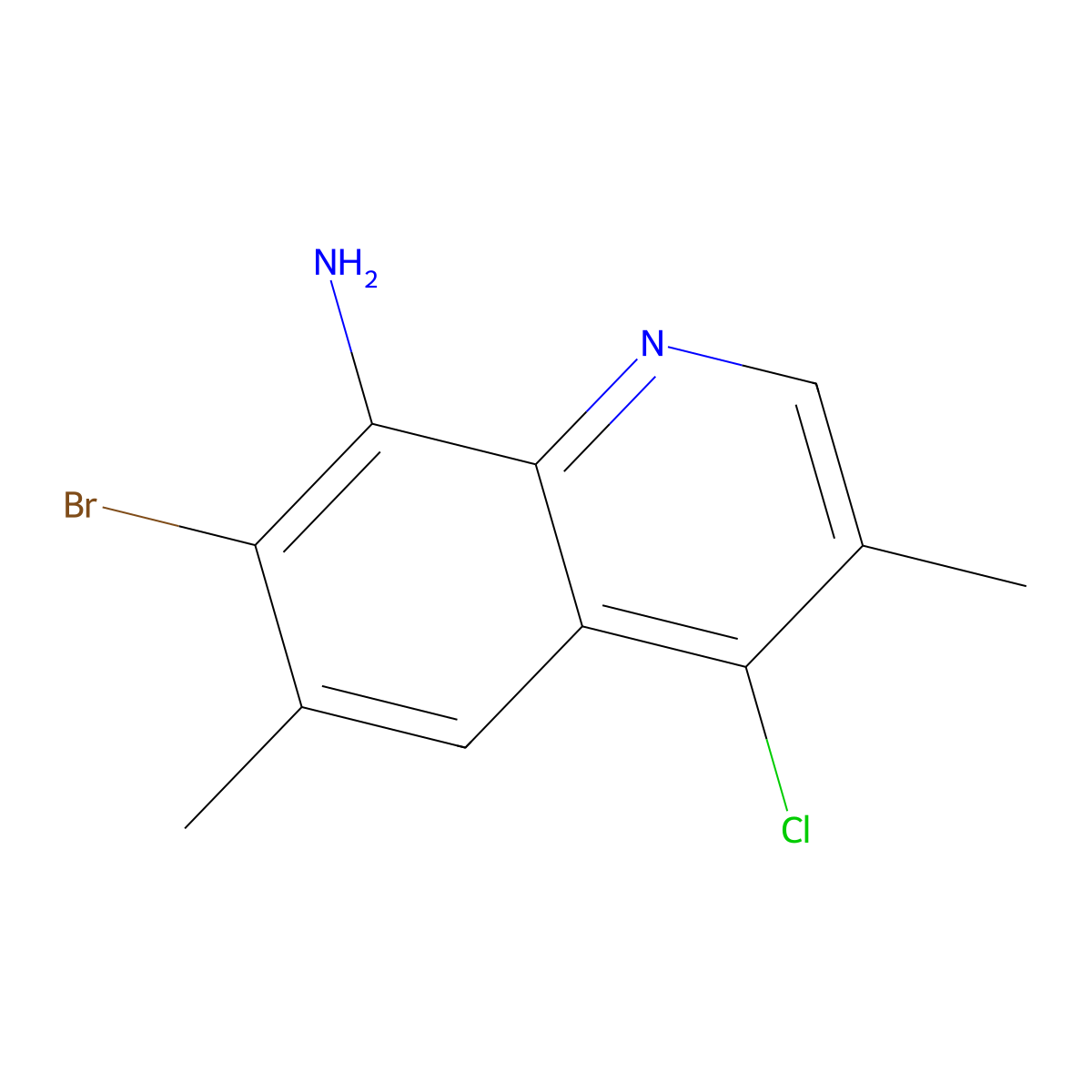7-Bromo-4-chloro-3,6-dimethylquinolin-8-amine molecular structure, CAS 2060063-70-7