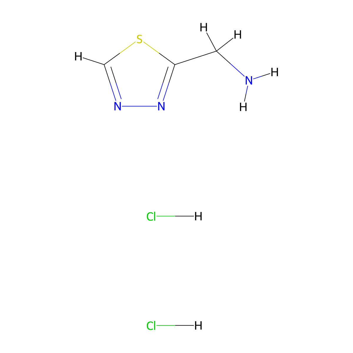 1-(1,3,4-Thiadiazol-2-yl)methanamine dihydrochloride molecular structure, CAS 2060063-87-6