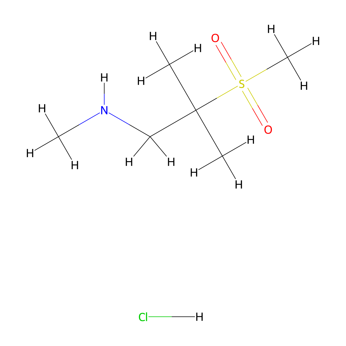 (2-Methanesulfonyl-2-methylpropyl)(methyl)amine hydrochloride molecular structure, CAS 2060063-90-1