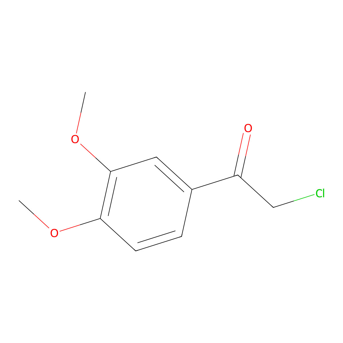 2-Chloro-1-(3,4-dimethoxyphenyl)ethanone molecular structure, CAS 20601-92-7