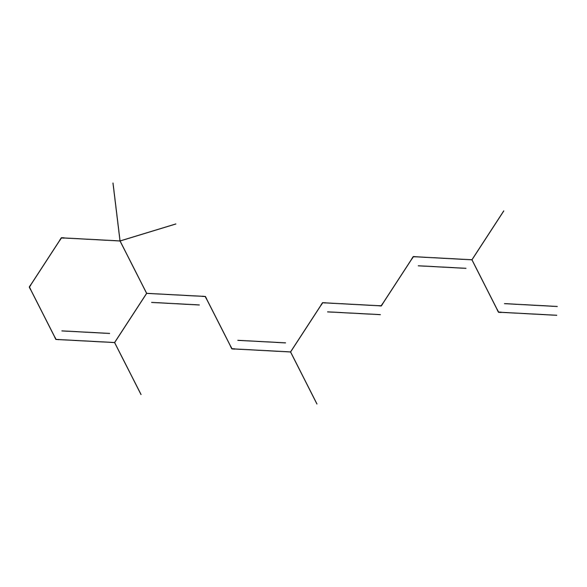 6-(3,7-Dimethyl-2,4,6,8-nonatetraen-1-ylidene)-1,5,5-trimethylcyclohexene molecular structure, CAS 20603-89-8