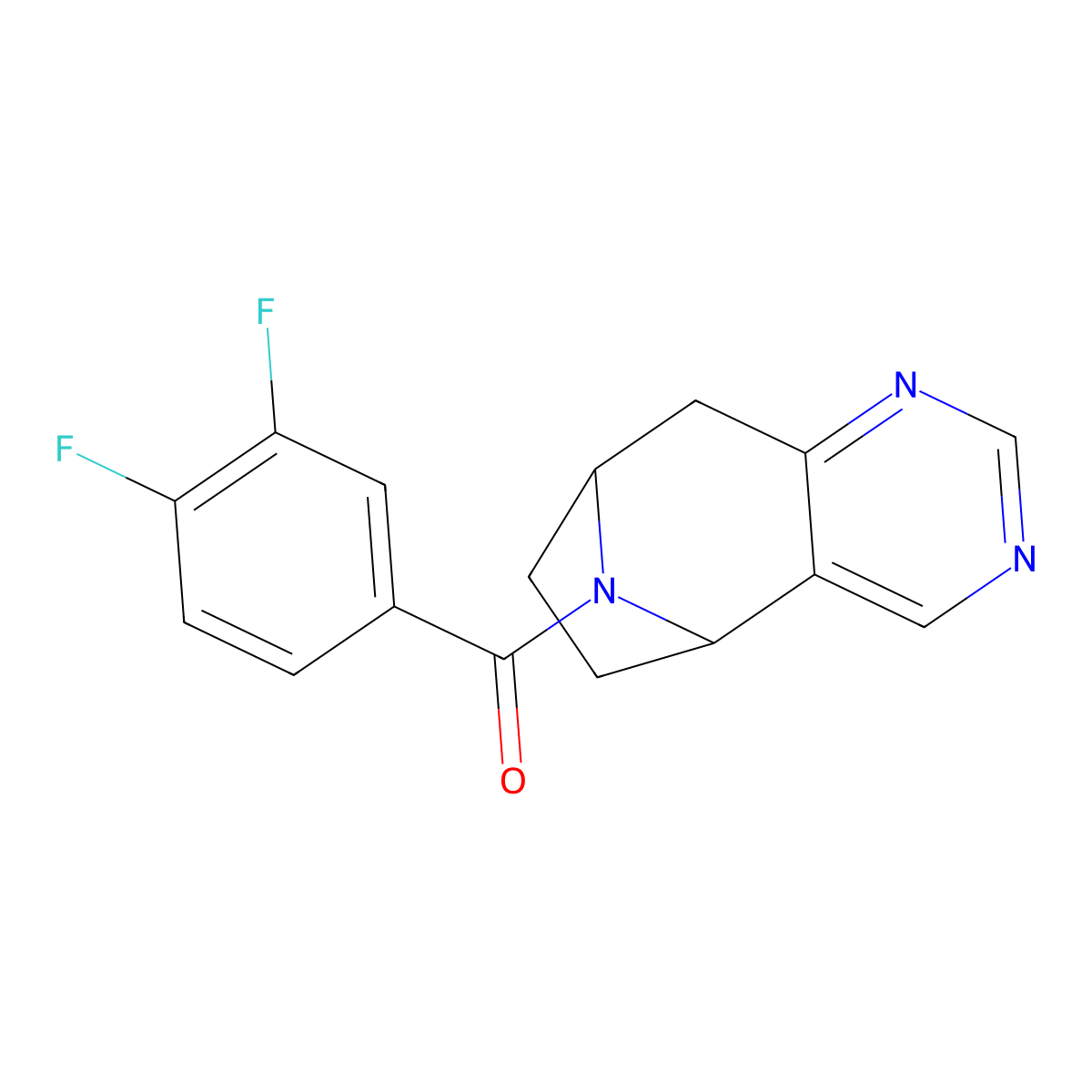 (3,4-difluorophenyl)((5R,8S)-6,7,8,9-tetrahydro-5H-5,8-epiminocyclohepta[d]pyrimidin-10-yl)methanone molecular structure, CAS 2060320-18-3