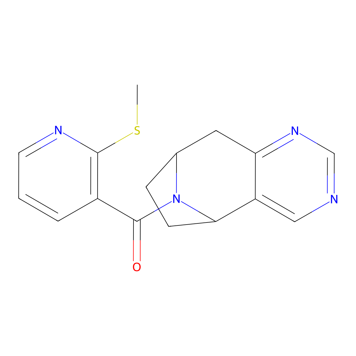(2-(methylthio)pyridin-3-yl)((5R,8S)-6,7,8,9-tetrahydro-5H-5,8-epiminocyclohepta[d]pyrimidin-10-yl)methanone molecular structure, CAS 2060320-22-9