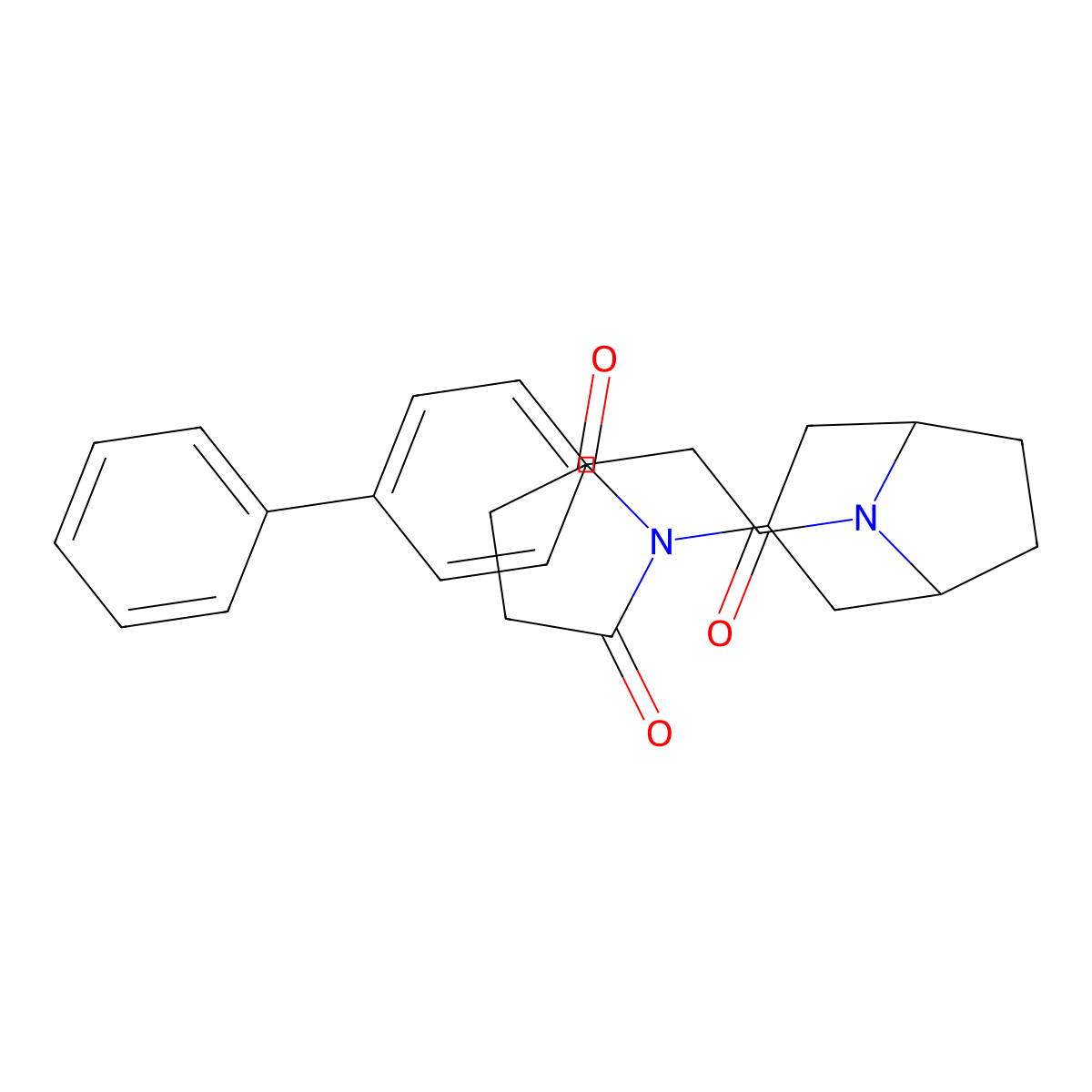 1-((1R,5S)-8-(2-([1,1'-biphenyl]-4-yl)acetyl)-8-azabicyclo[3.2.1]octan-3-yl)pyrrolidine-2,5-dione molecular structure, CAS 2060327-38-8
