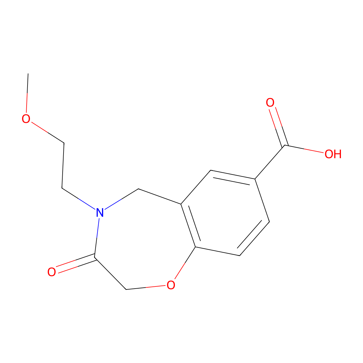 4-(2-Methoxyethyl)-3-oxo-2,3,4,5-tetrahydro-1,4-benzoxazepine-7-carboxylic acid molecular structure, CAS 2060360-78-1