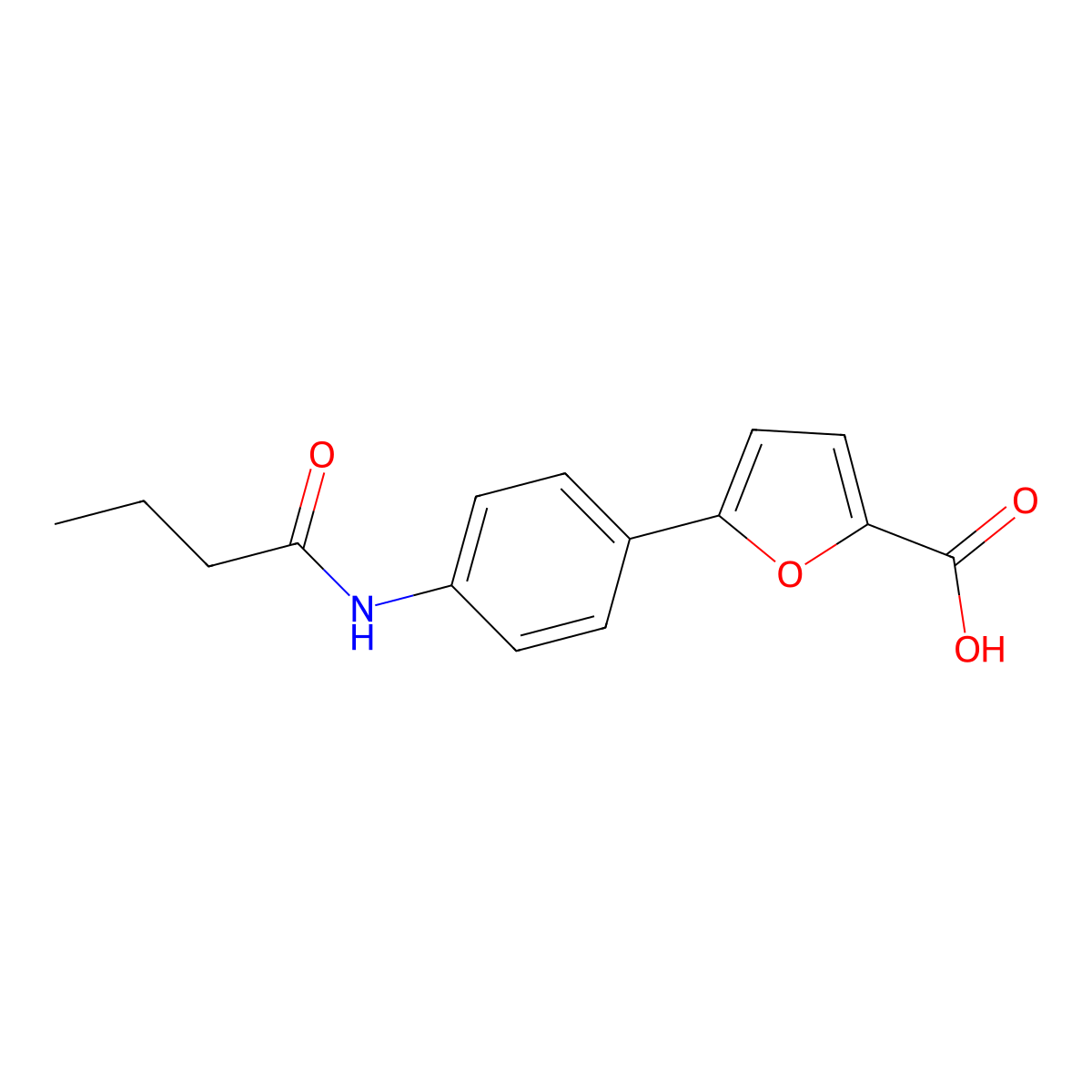 5-(4-Butanamidophenyl)furan-2-carboxylic acid molecular structure, CAS 2060372-80-5