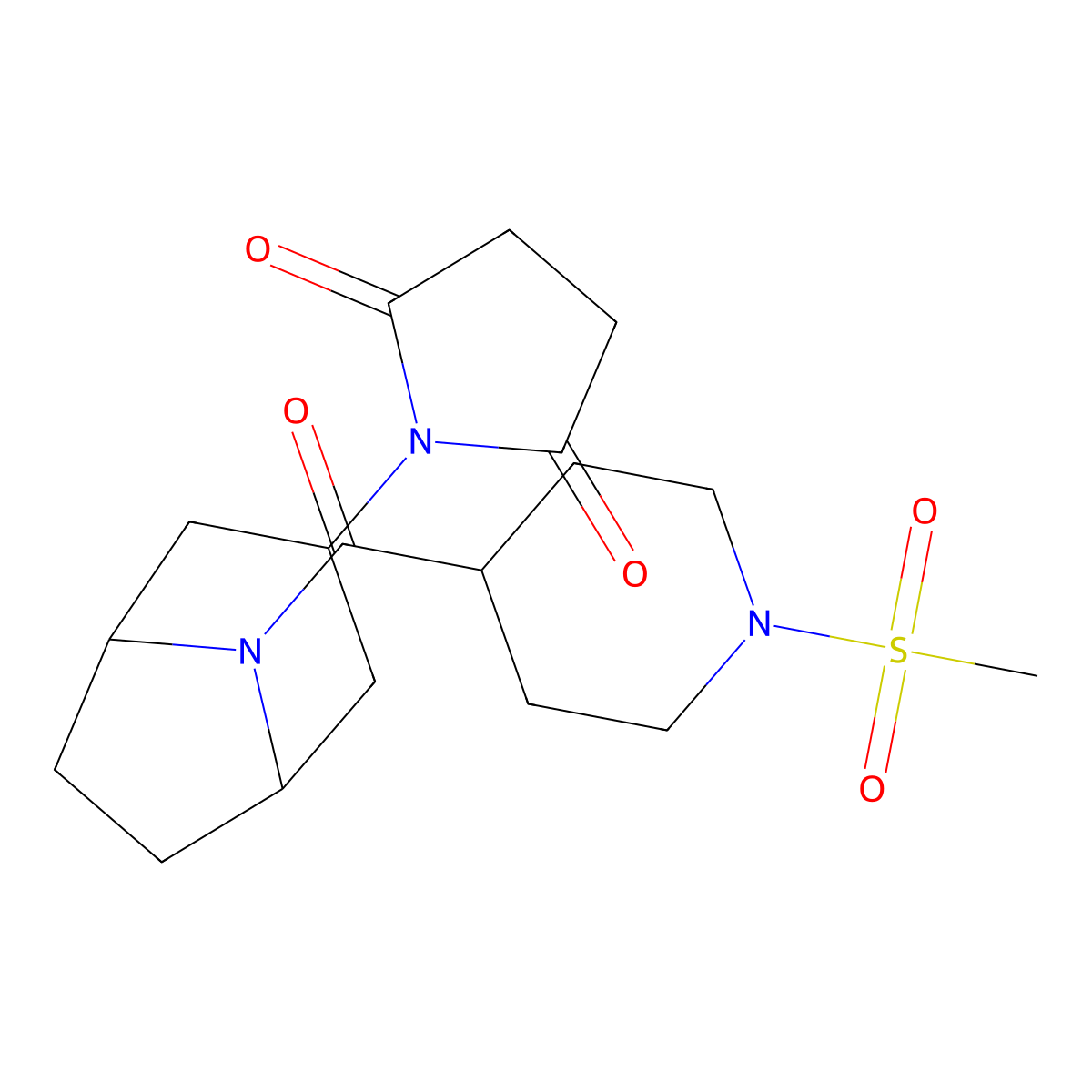 1-((1R,5S)-8-(1-(methylsulfonyl)piperidine-4-carbonyl)-8-azabicyclo[3.2.1]octan-3-yl)pyrrolidine-2,5-dione molecular structure, CAS 2060473-81-4