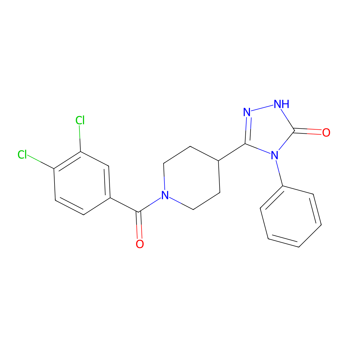 5-[1-(3,4-dichlorobenzoyl)piperidin-4-yl]-4-phenyl-2,4-dihydro-3H-1,2,4-triazol-3-one molecular structure, CAS 2060497-70-1