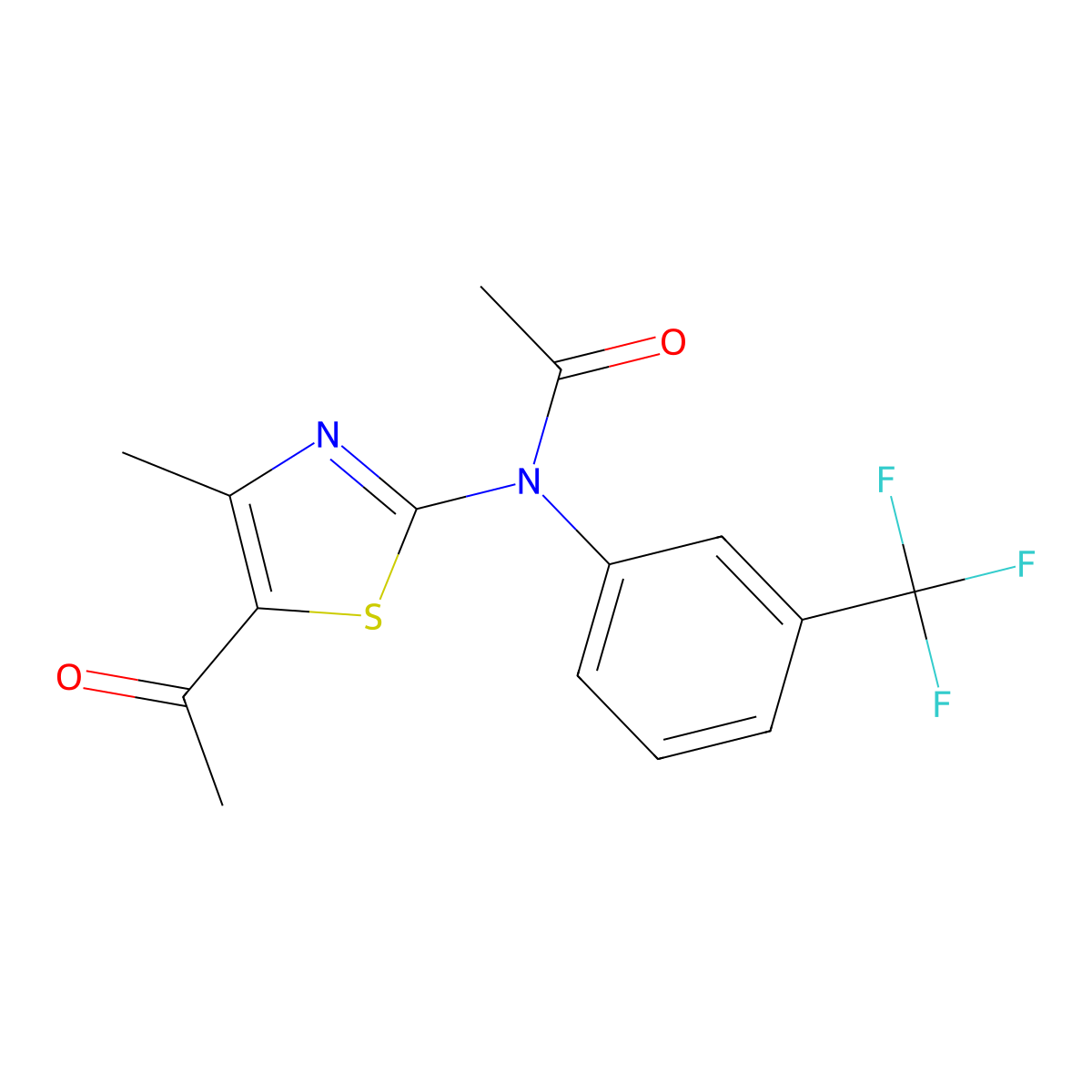 N-(5-acetyl-4-methyl-1,3-thiazol-2-yl)-N-[3-(trifluoromethyl)phenyl]acetamide molecular structure, CAS 2060498-12-4
